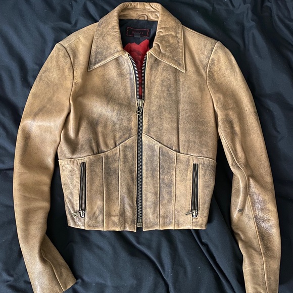 ๐AUTHENTIC VINTAGE GUESS genuine leather jacket - Picture 3 of 13